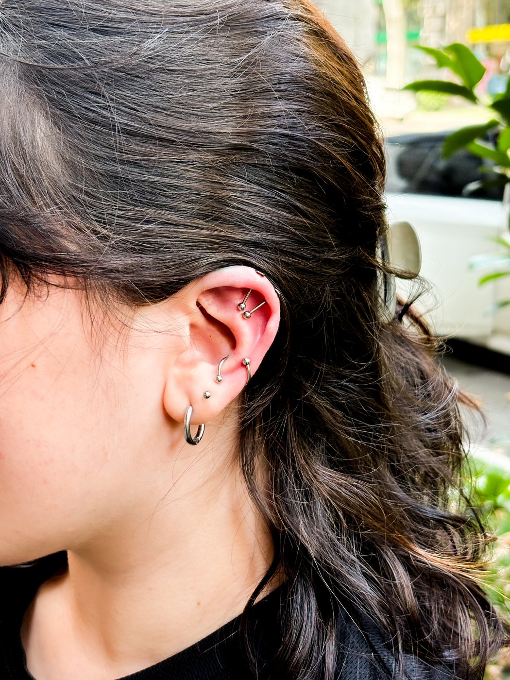 double vertical helix rings outdoors
